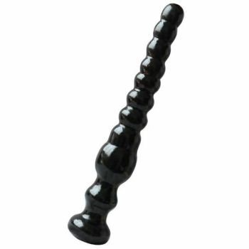 House Of Dasein Small / Large Long Black Beads Butt Plug Prostate Massager Anal Play Fetish - Black - Large
