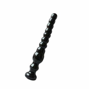 House Of Dasein Small / Large Long Black Beads Butt Plug Prostate Massager Anal Play Fetish - Black - Small