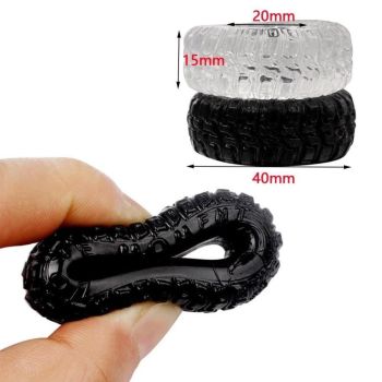 House Of Dasein Two Pack Silicone Cock Rings Black Clear Delay Orgasm Men Sex Toys Set - Black