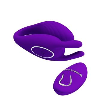 House Of Dasein Pretty Love 12 Speed Rabbit Vibrator U Type Remote Couples Wearable - Purple - No Retail Box Pack
