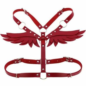 House Of Dasein Angel Wings Body Harness 16 Colours Bondage Fetish Clothing Bdsm - Red