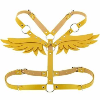 House Of Dasein Angel Wings Body Harness 16 Colours Bondage Fetish Clothing Bdsm - Yellow