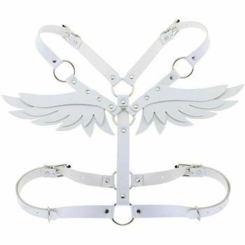 House Of Dasein Angel Wings Body Harness 16 Colours Bondage Fetish Clothing Bdsm - White