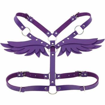 House Of Dasein Angel Wings Body Harness 16 Colours Bondage Fetish Clothing Bdsm - Purple