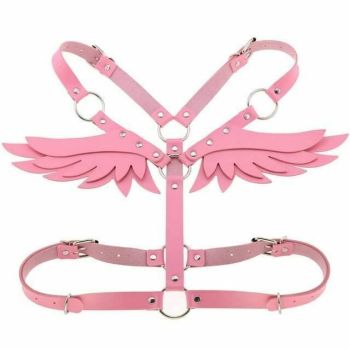 House Of Dasein Angel Wings Body Harness 16 Colours Bondage Fetish Clothing Bdsm - Pink