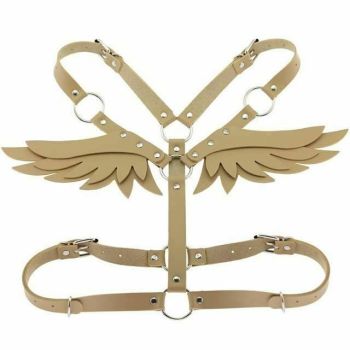 House Of Dasein Angel Wings Body Harness 16 Colours Bondage Fetish Clothing Bdsm - Khaki