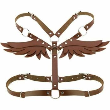 House Of Dasein Angel Wings Body Harness 16 Colours Bondage Fetish Clothing Bdsm - Brown
