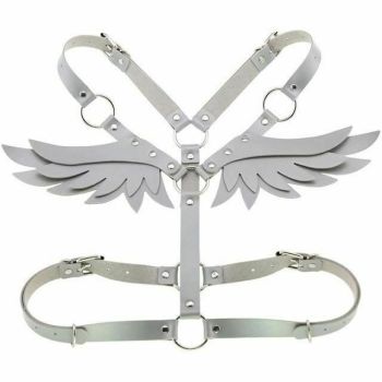 House Of Dasein Angel Wings Body Harness 16 Colours Bondage Fetish Clothing Bdsm - Grey