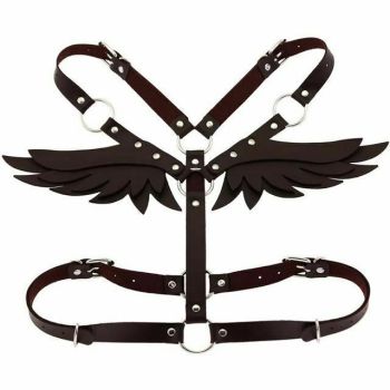 House Of Dasein Angel Wings Body Harness 16 Colours Bondage Fetish Clothing Bdsm - Coffee