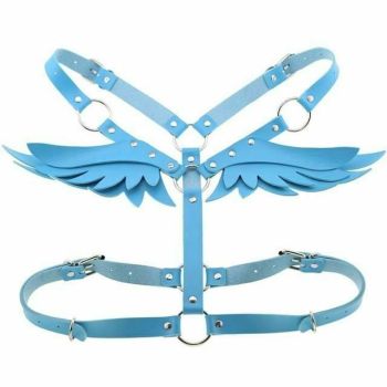 House Of Dasein Angel Wings Body Harness 16 Colours Bondage Fetish Clothing Bdsm - Sky Blue