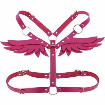House Of Dasein Angel Wings Body Harness 16 Colours Bondage Fetish Clothing Bdsm - Rose