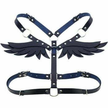 House Of Dasein Angel Wings Body Harness 16 Colours Bondage Fetish Clothing Bdsm - Dark Blue