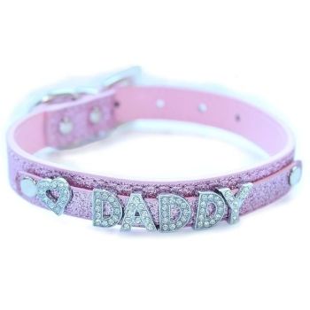 House Of Dasein Ddlg Collar Daddy Dom Little Submissive Bdsm Choker Necklace - Pink