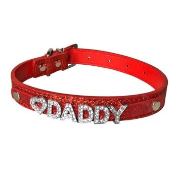 House Of Dasein Ddlg Collar Daddy Dom Little Submissive Bdsm Choker Necklace - Red