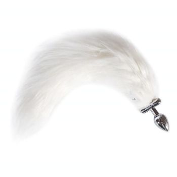 House Of Dasein Glowing Fur Fox Anal Tail Butt Plug Cosplay Bdsm Pet Play Fetish - White - Short - Metal