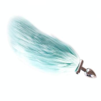 House Of Dasein Glowing Fur Fox Anal Tail Butt Plug Cosplay Bdsm Pet Play Fetish - Blue - Long - Metal