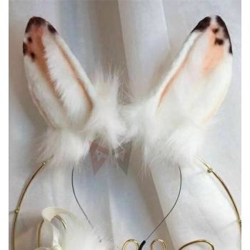 House Of Dasein Speckle Rabbit Ears Headband White Tail Bdsm Pet Play Cosplay - White - Ears