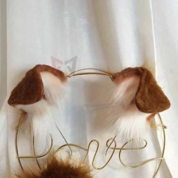 House Of Dasein Border Collie Puppy Ears Headband And Tail Bdsm Pet Cosplay - Brown - Ears
