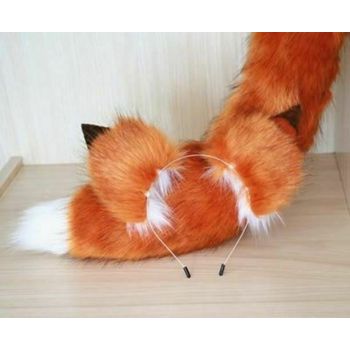 House Of Dasein Fox Ears Headband Anime Headdress Cute Girls Hair Accessories Cosplay Props Hoop Headwear - Ears And Tail