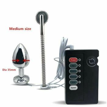 House Of Dasein Stainless Steel Anal Plug Wartenberg Wheel Electro Stimulation Bdsm - Red - With Medium Anal Plug