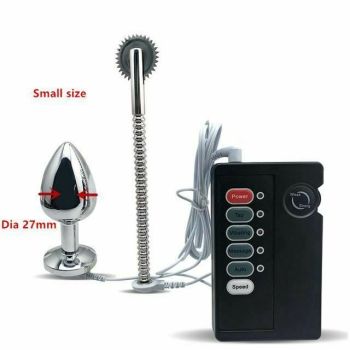 House Of Dasein Stainless Steel Anal Plug Wartenberg Wheel Electro Stimulation Bdsm - Red - With Small Anal Plug