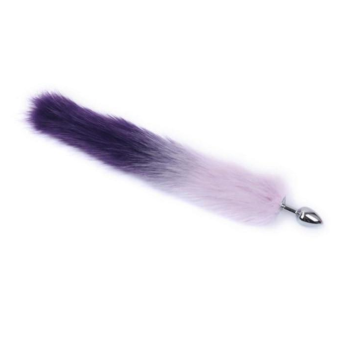 House Of Dasein Faux Fur Rainbow Anal Plug Tail Kitten Pet Play Bdsm - Purple