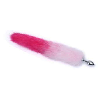 House Of Dasein Faux Fur Rainbow Anal Plug Tail Kitten Pet Play Bdsm - Pink