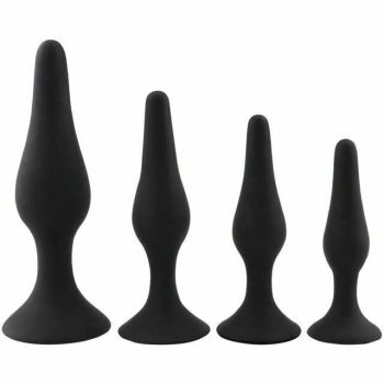 House Of Dasein 4Pcs / Set Anal Trainer Kit Soft Silicone Black Or Purple Butt Plug - Black