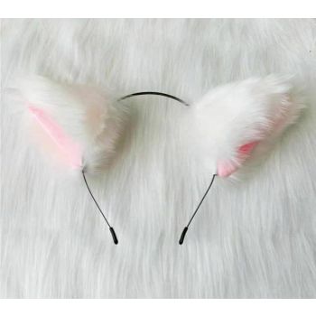 House Of Dasein Kitten Anime Lolita Cosplay Neko Faux Fox Fur Cat Ears Ddlg Bdsm - White