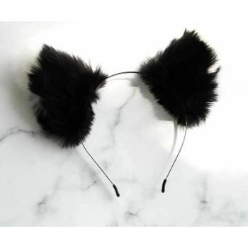 House Of Dasein Black / White Puppy Ears Anime Cosplay Headband Lolita Roleplay - Black