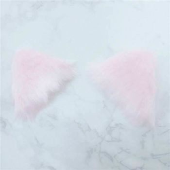 House Of Dasein Lolita Cosplay Faux Fur Ears Hairclips Anime Neko Costume Clip Ddlg - Pink