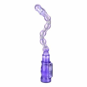 House Of Dasein Pink Purple Jelly Flexible Vibrating Anal Beads Pliable Butt Plug Vibrator - Purple