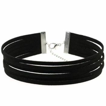 House Of Dasein Bdsm Day Collar Colourful Velvet Choker Kink Fetish Dominant Submissive - Black