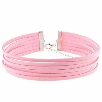 House Of Dasein Bdsm Day Collar Colourful Velvet Choker Kink Fetish Dominant Submissive - Pink