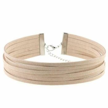 House Of Dasein Bdsm Day Collar Colourful Velvet Choker Kink Fetish Dominant Submissive - Beige
