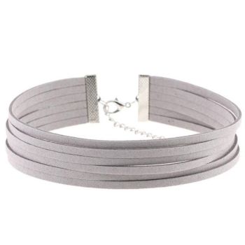 House Of Dasein Bdsm Day Collar Colourful Velvet Choker Kink Fetish Dominant Submissive - Grey
