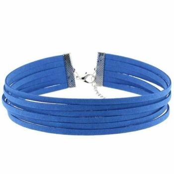 House Of Dasein Bdsm Day Collar Colourful Velvet Choker Kink Fetish Dominant Submissive - Blue