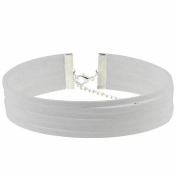 House Of Dasein Bdsm Day Collar Colourful Velvet Choker Kink Fetish Dominant Submissive - White