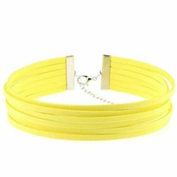 House Of Dasein Bdsm Day Collar Colourful Velvet Choker Kink Fetish Dominant Submissive - Yellow