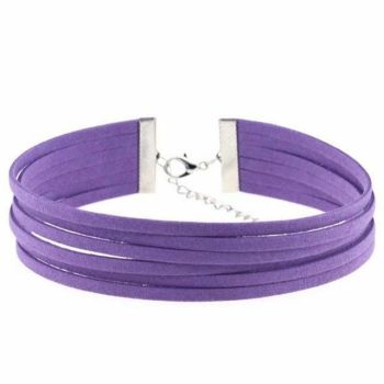 House Of Dasein Bdsm Day Collar Colourful Velvet Choker Kink Fetish Dominant Submissive - Purple