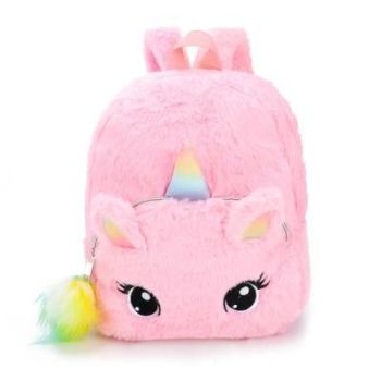 House Of Dasein Fluffy Plush Backpack Ddlg Littles Stuffies Bag - Pink