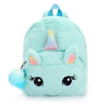 House Of Dasein Fluffy Plush Backpack Ddlg Littles Stuffies Bag - Sky Blue