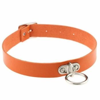 House Of Dasein Collar 13 Colours Choker Necklace Bondage Kink Bdsm Fetish Restraints - Orange