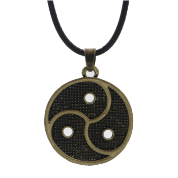 House Of Dasein Bdsm Pendant Necklace Triskelion Emblem Symbolic Jewellery - Antique Bronze Plated