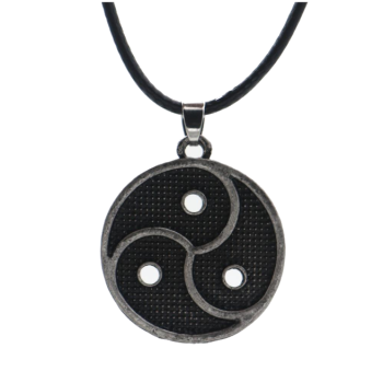 House Of Dasein Bdsm Pendant Necklace Triskelion Emblem Symbolic Jewellery - Antique Silver Plated