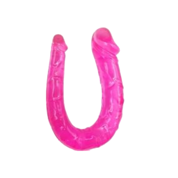 House Of Dasein Colorful Double Ended Bdsm Dildo Soft Jelly Anal Plug Couples - Pink