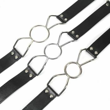 House Of Dasein Metal Open Mouth Ring Gag Bondage Kink Fetish Restraints - Black - Small