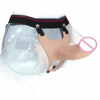 House Of Dasein Hollow Huge Strapon Harness For Men Realistic Dildo Pants Penis Enlarger - Flesh - S
