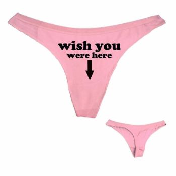 House Of Dasein Wish You Were Here Thong Women Underwear Panties - Pink - L