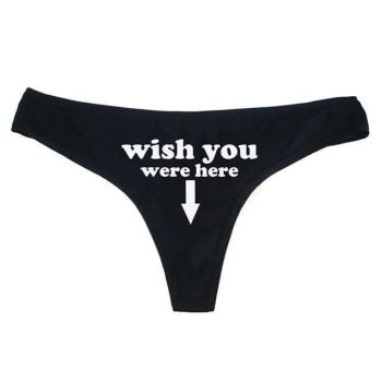 House Of Dasein Wish You Were Here Thong Women Underwear Panties - Black - M